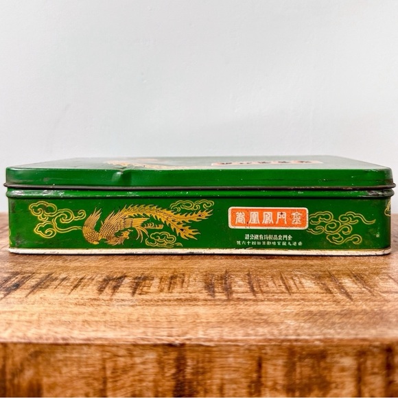 Golden Phoenix Green Enamel Tin Stash Box - Picture 6 of 9